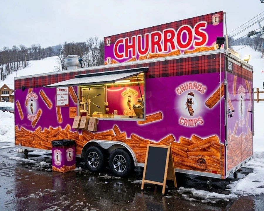 Le foor truck rose de Churros Camps