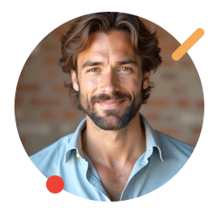 Portrait de Marc souriant après avoir manger des churros.